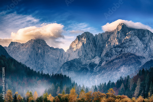 Quadro em tela Triglav mountain peak at sunrise
