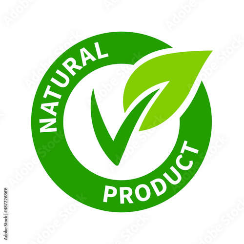 Natural product icon. Sign for food, cosmetic products and household chemicals.
