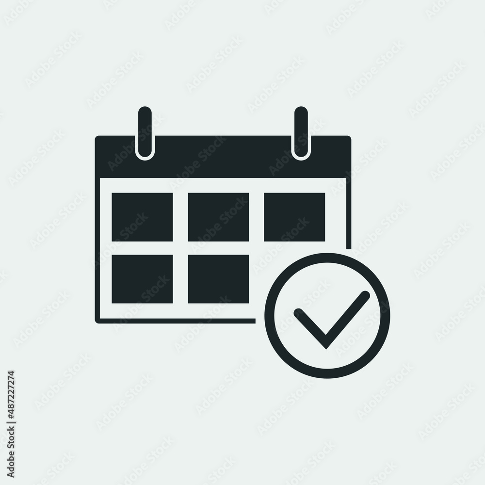 Calendar check vector icon illustration sign Calendar check vector icon illustration sign