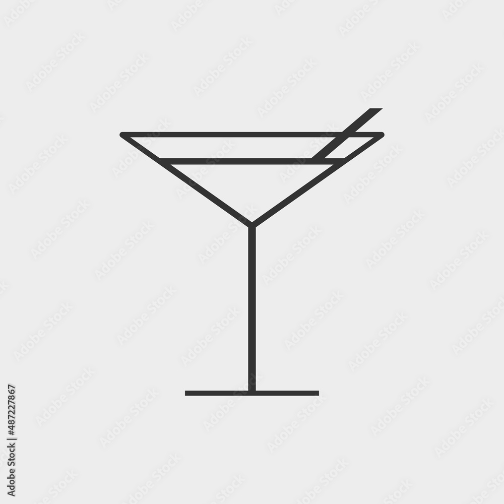 Cocktail vector icon illustration sign Cocktail vector icon illustration sign