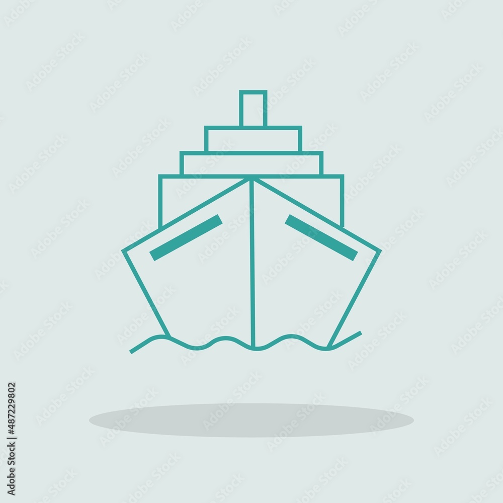 Ship on water vector icon illustration sign Ship on water vector icon illustration sign