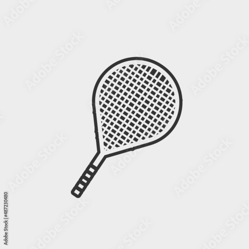 Tennis racket vector icon illustration sign
