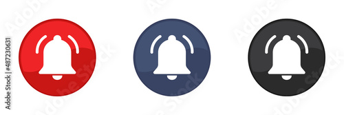 Notification bell icon. Web collection of message notification icons. Vector illustration. Isolated on white background.