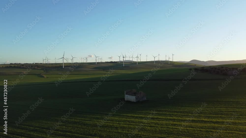 Aerial view of wind turbines. Italy, Puglia Aerial view of wind turbines. Italy, Puglia