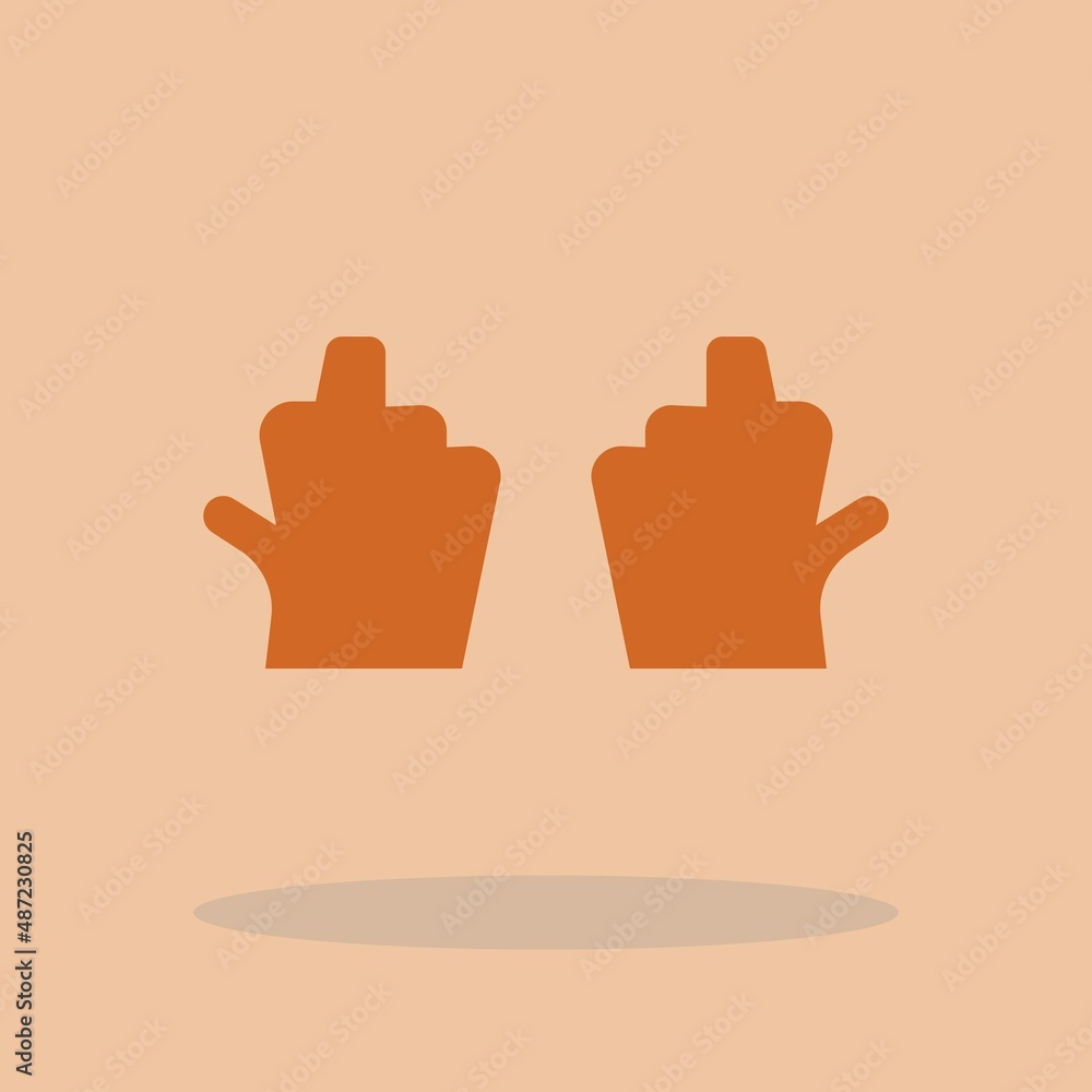 Gloves vector icon illustration sign Gloves vector icon illustration sign