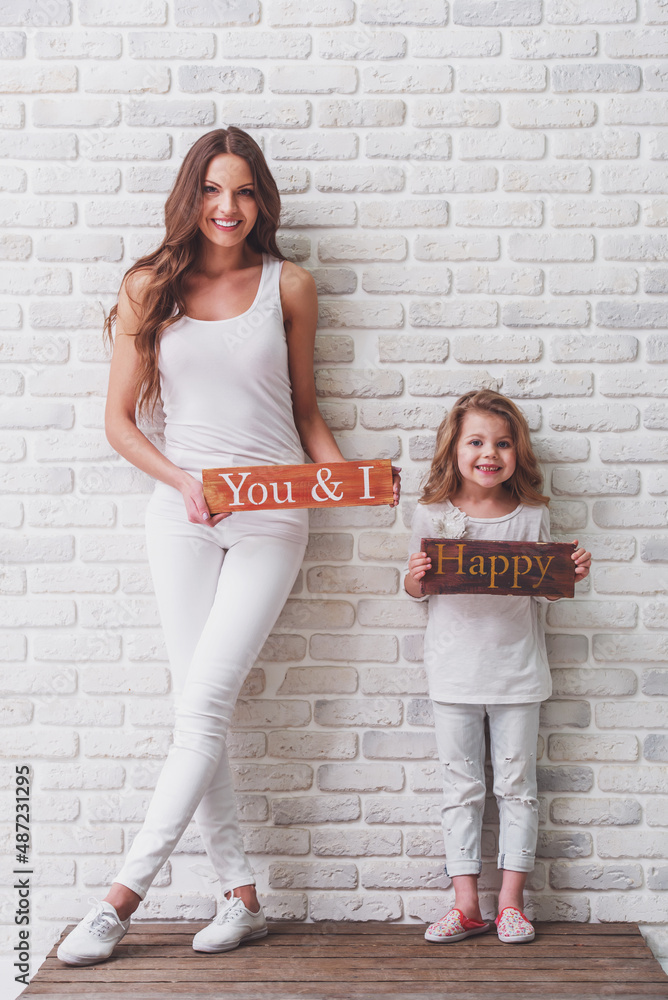 Beautiful mother and daughter