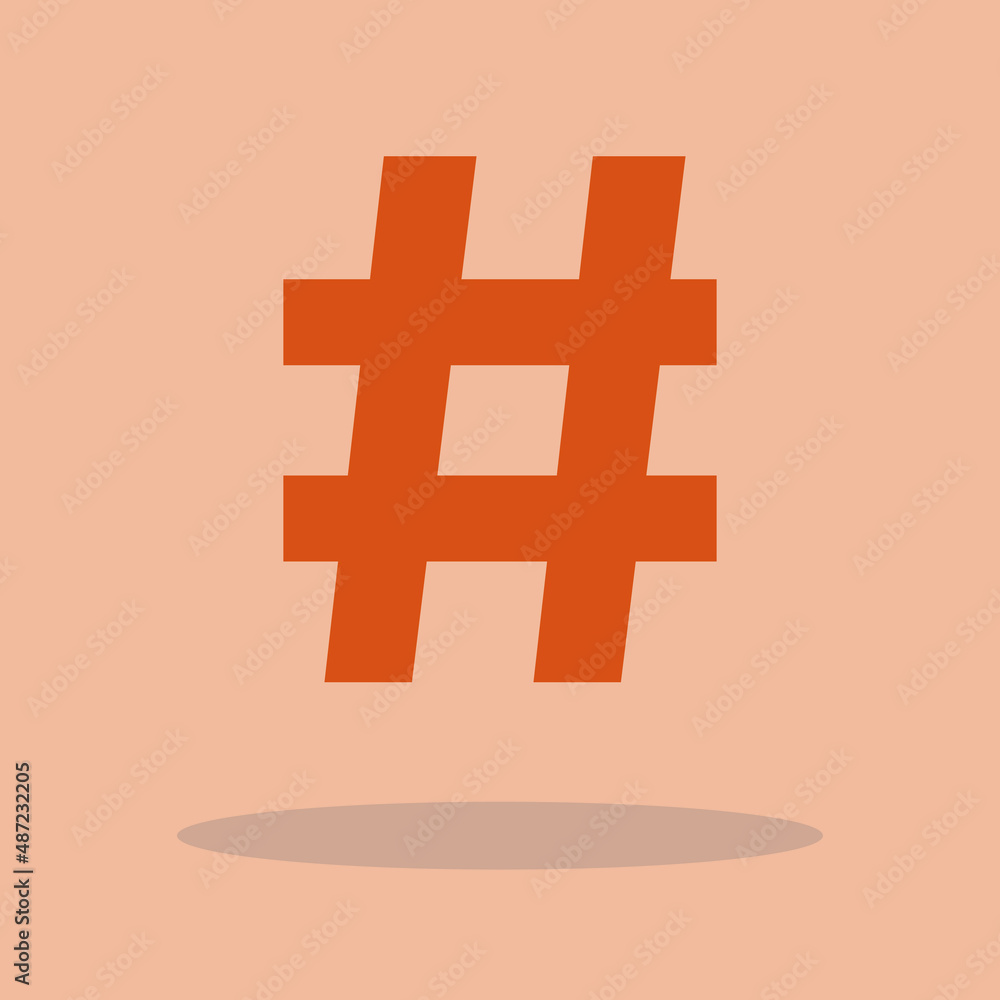 Obraz premium Hashtag vector icon illustration sign
