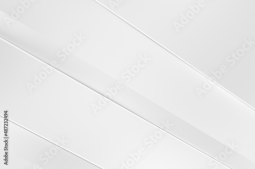 Abstract light futuristic wallpaper. Elegant glossy stripes backdrop. 3d style white background with geometric layers. Geometrical template design for poster, brochure, presentation, website.