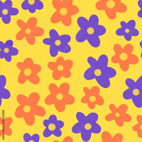 Creative universal artistic background in doodle style. Pattern of flowers and leaves. Hand drawn textures. Trendy graphic design for banner, poster, card, cover, invitation, placard, brochure.