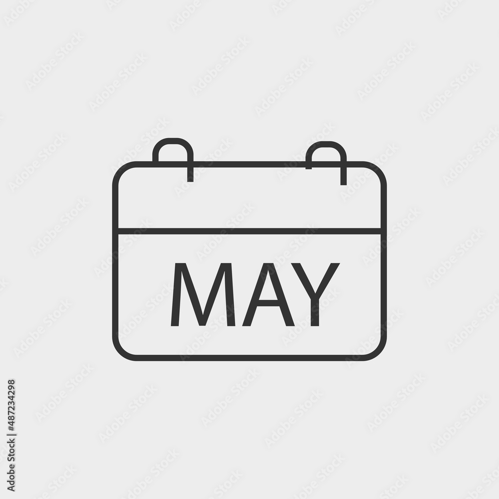 May calendar vector icon illustration sign May calendar vector icon illustration sign