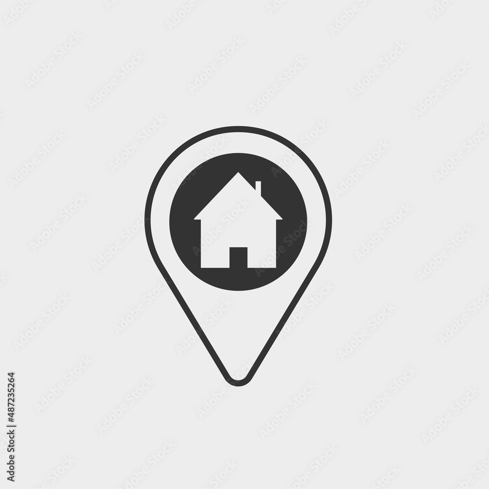 Map house vector icon illustration sign Map house vector icon illustration sign