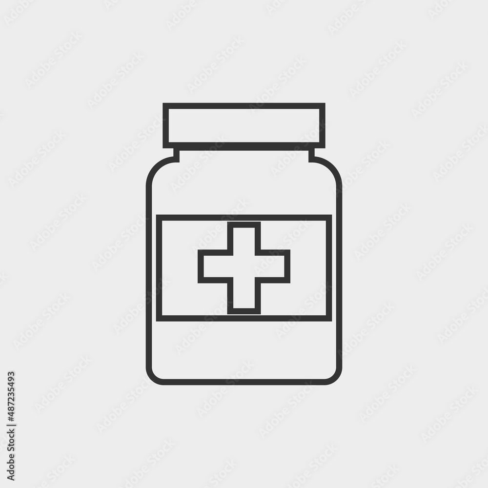 Medicine bottle vector icon illustration sign Medicine bottle vector icon illustration sign