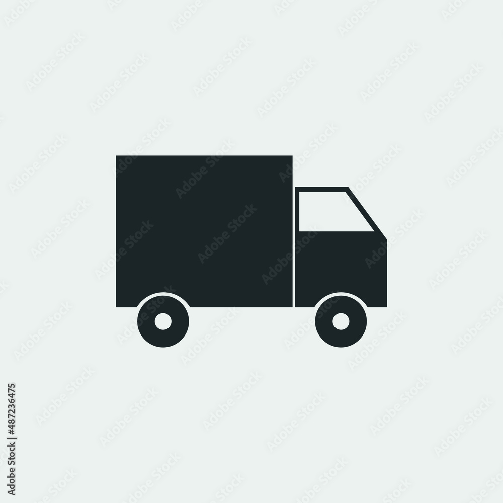 Delivery truck vector icon illustration sign