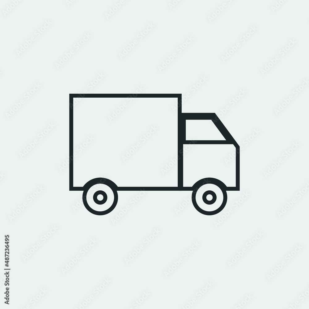 Delivery truck vector icon illustration sign Delivery truck vector icon illustration sign