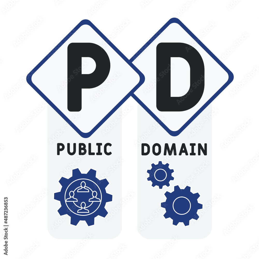 PD - Public Domain acronym. business concept background. vector illustration concept with keywords and icons. lettering illustration with icons for web banner, flyer, landing pag PD - Public Domain acronym. business concept background. vector illustration concept with keywords and icons. lettering illustration with icons for web banner, flyer, landing pag