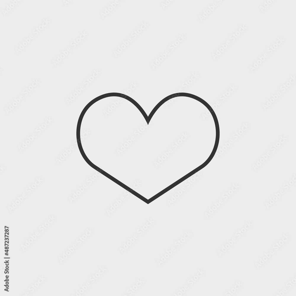 Love heart vector icon illustration sign