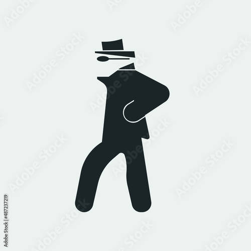 Suspicious man vector icon illustration sign