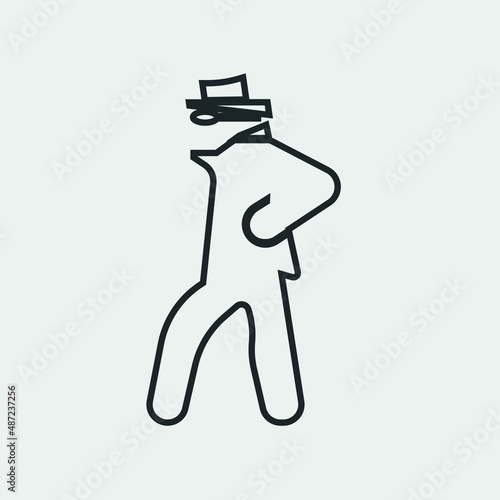 Suspicious man vector icon illustration sign