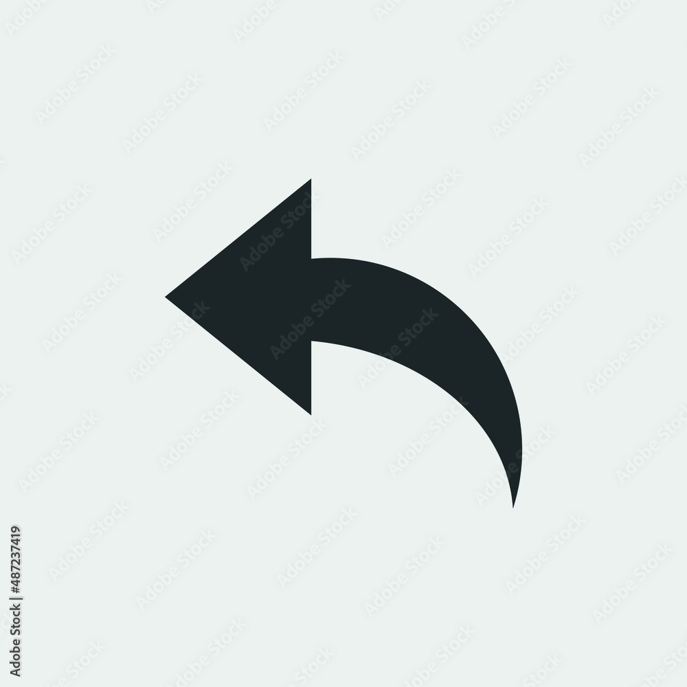 Back arrow vector icon illustration sign Back arrow vector icon illustration sign