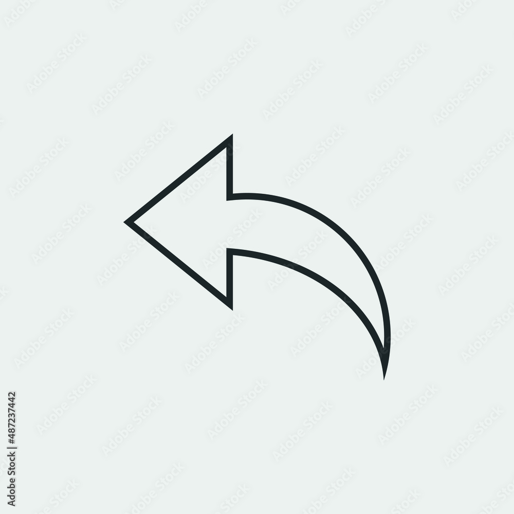 Back arrow vector icon illustration sign Back arrow vector icon illustration sign