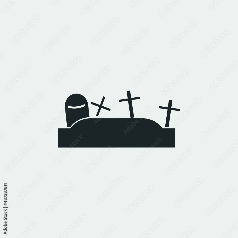 Graveyard vector icon illustration sign Graveyard vector icon illustration sign
