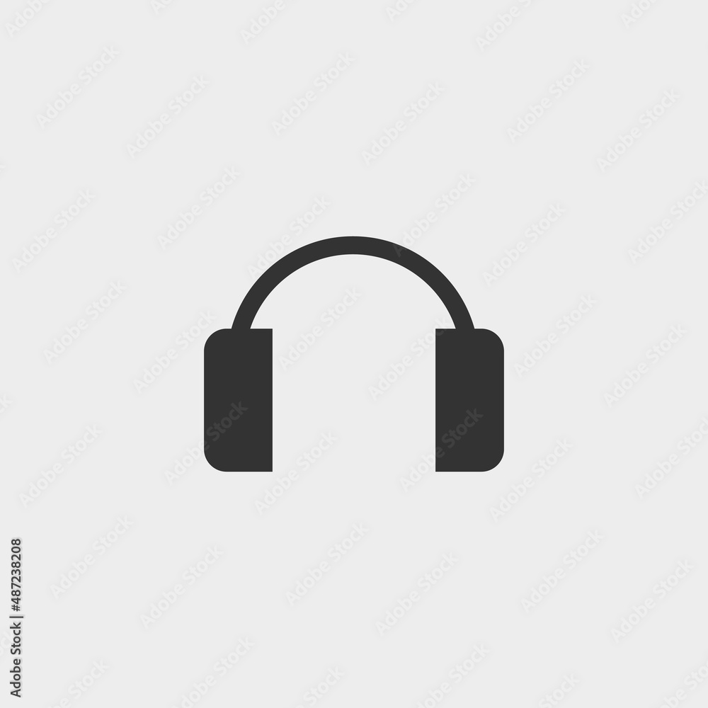 Headphones vector icon illustration sign Headphones vector icon illustration sign