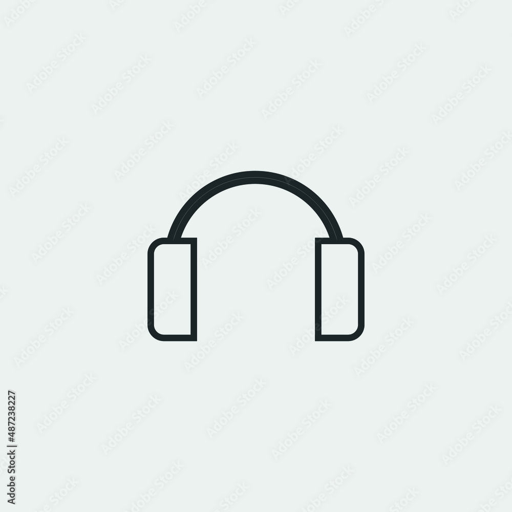 Headphones vector icon illustration sign Headphones vector icon illustration sign