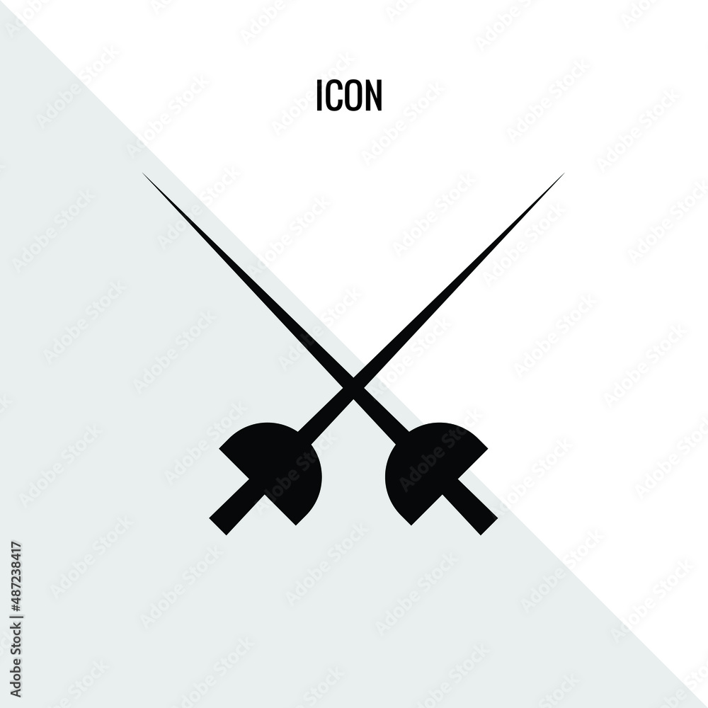 Fencing sword vector icon illustration sign Fencing sword vector icon illustration sign