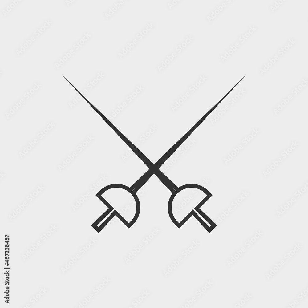 Fencing sword vector icon illustration sign
