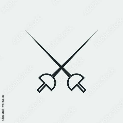 Fencing sword vector icon illustration sign
