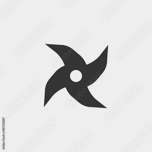 Ninja star vector icon illustration sign photo