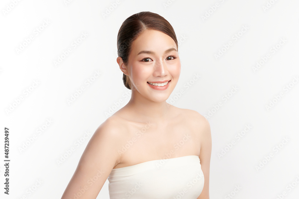 Beautiful young asian woman with clean fresh skin on white background, Face care, Facial treatment, Cosmetology, beauty and spa, Asian women portrait. Beautiful young asian woman with clean fresh skin on white background, Face care, Facial treatment, Cosmetology, beauty and spa, Asian women portrait.