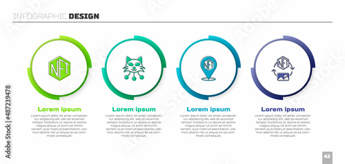 Set NFT Digital crypto art, and . Business infographic template. Vector