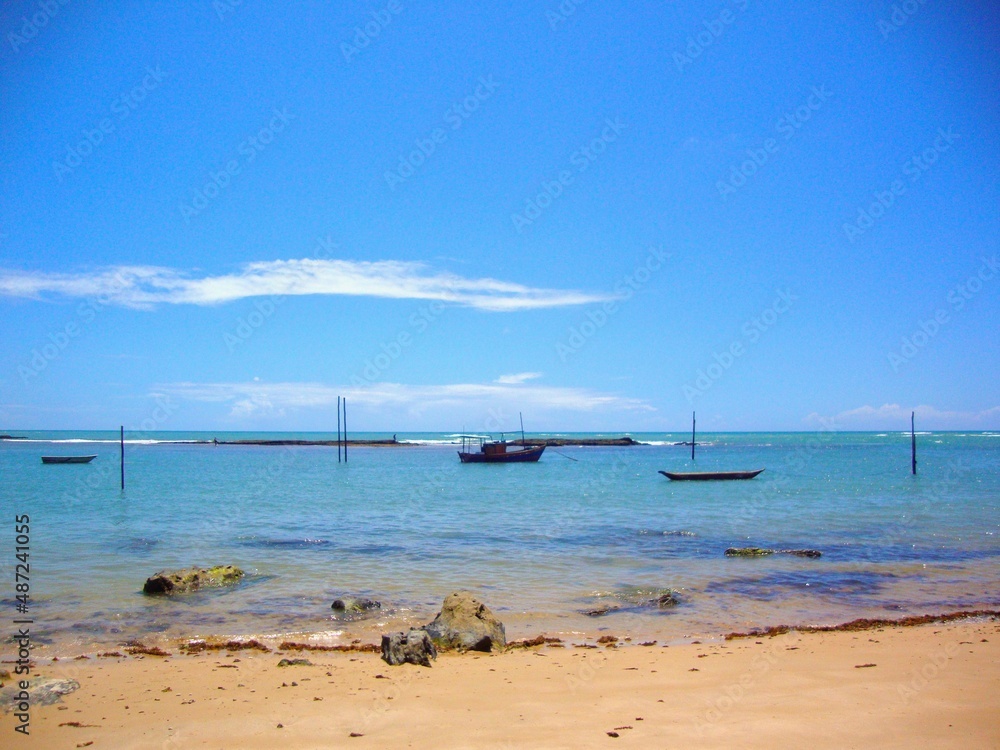 beach with boats