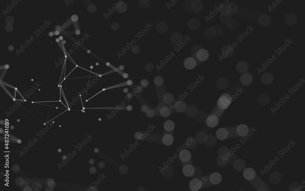 Abstract background. Molecules technology with polygonal shapes, connecting dots and lines. Connection structure. Big data visualization. Abstract background. Molecules technology with polygonal shapes, connecting dots and lines. Connection structure. Big data visualization.