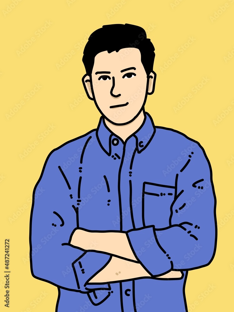 cute man cartoon on yellow background cute man cartoon on yellow background