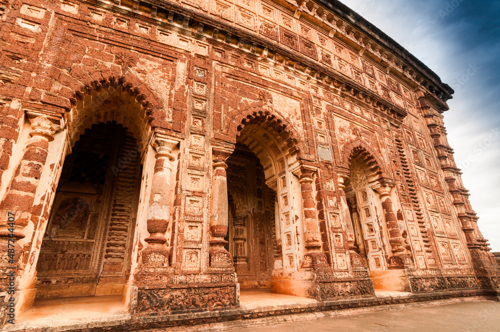 Radhagobinda Temple, Bishnupur , India - made of terracotta (baked clay) - world famous tourist spot.