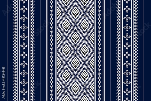 Geometric ethnic oriental seamless pattern traditional Design for background,carpet,wallpaper.clothing,wrapping,Batik fabric,Vector illustration.embroidery style - Sadu, sadou, sadow or sado