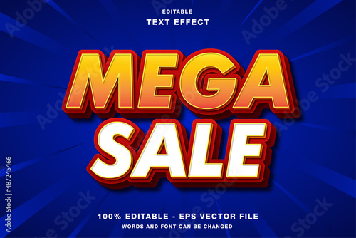 Mega Sale 3D Promotion Editable Text effect