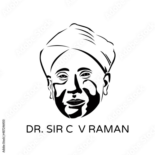vector illustration design and sir chandrasekhara venkata Raman suitable for school graduation events from national science