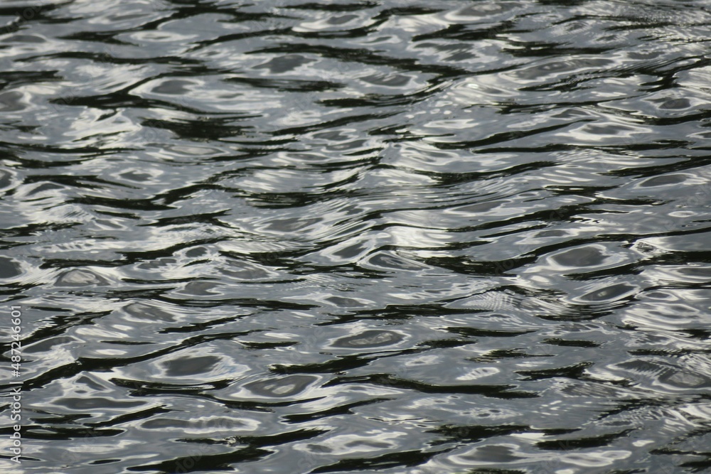 Closeup of dark gray glossy water surface, natural water background Closeup of dark gray glossy water surface, natural water background