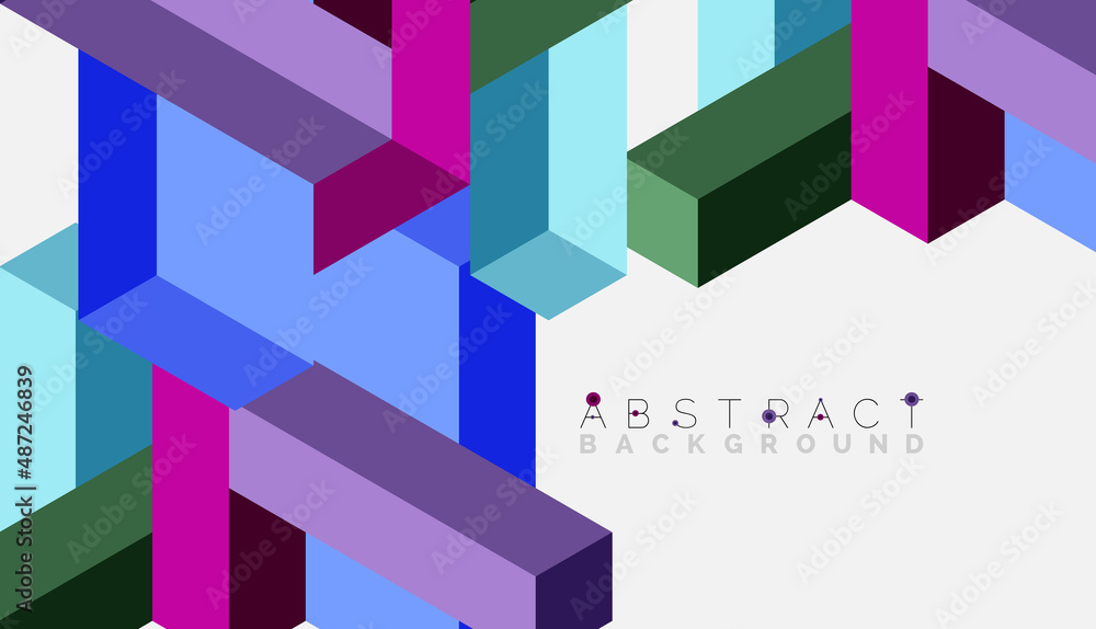 Abstract background. 3d cubes, cubic elements and blocks. Techno or business concept for wallpaper, banner, background, landing page Abstract background. 3d cubes, cubic elements and blocks. Techno or business concept for wallpaper, banner, background, landing page