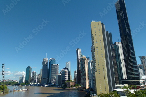 Brisbane City Streets and Buildings also the Brisbane River Day and Night © Mati Olivieri Stock