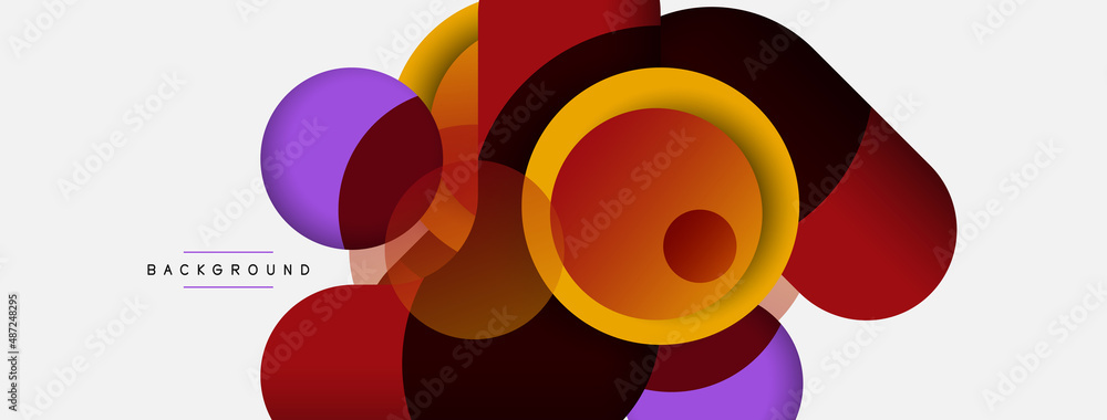 Creative geometric wallpaper. Minimal abstract background. Circles composition vector illustration for wallpaper banner background or landing page Creative geometric wallpaper. Minimal abstract background. Circles composition vector illustration for wallpaper banner background or landing page