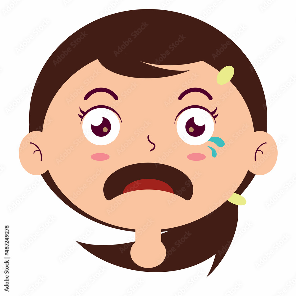 Girl Face Scared Cartoon Outline Stock Photos and Pictures - 166 Images