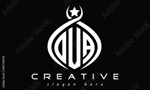 OVA three letters monogram curved oval initial logo design, geometric minimalist modern shape creative logo, vector template