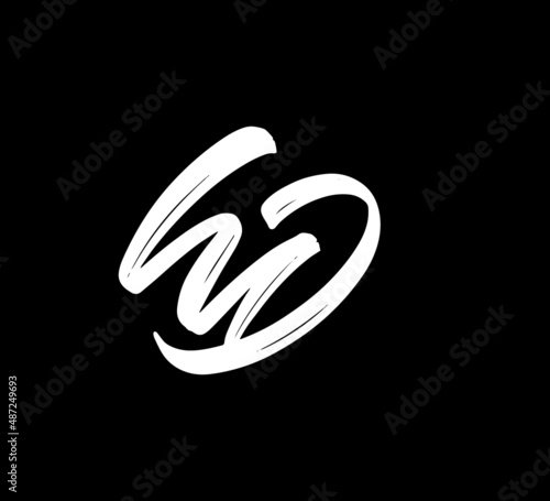 White Vector Letters Logo Brush Handlettering Calligraphy Style In Black Background Initial hd