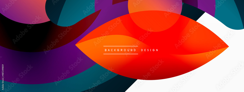Abstract background with color geometric shapes. Beautiful minimal backdrop with round shapes circles and lines. Geometrical design. Vector illustration Abstract background with color geometric shapes. Beautiful minimal backdrop with round shapes circles and lines. Geometrical design. Vector illustration