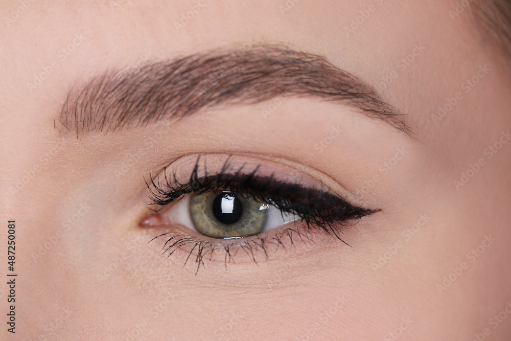 Young woman before permanent makeup procedure, closeup