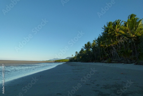 Fototapeta Naklejka Na Ścianę i Meble -  Port Douglas beaches and rainforest, danger sings and mangroves while sunset and sunrises, road trips. towns